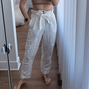 H&M linen paperbag pants - S